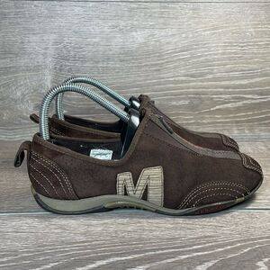 Merrell Barrado Slip On Front Zip Women’s Sz 6.5 Chestnut Leather Comfort Shoes